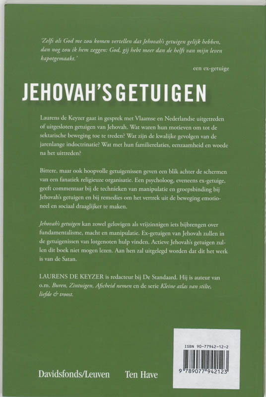 Achterkant van Jehovah's getuigen