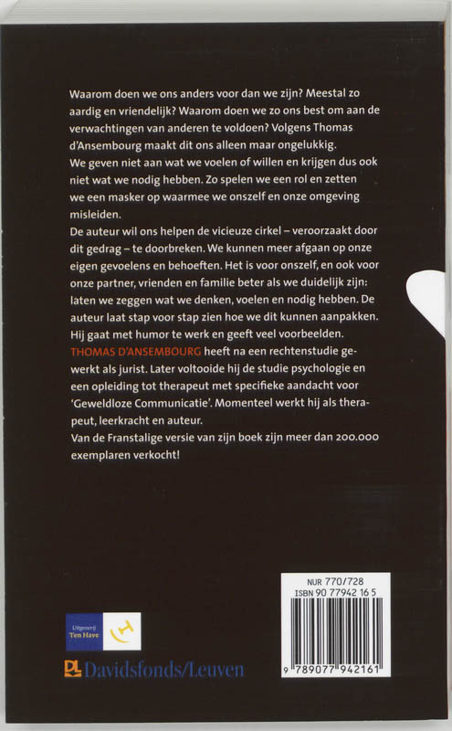 Achterkant van Stop met aardig zijn