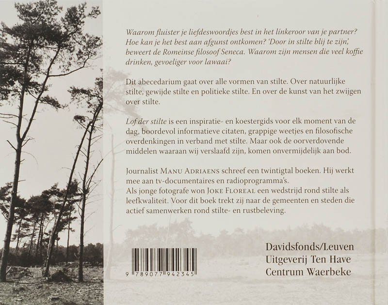 Achterkant van Lof der stilte