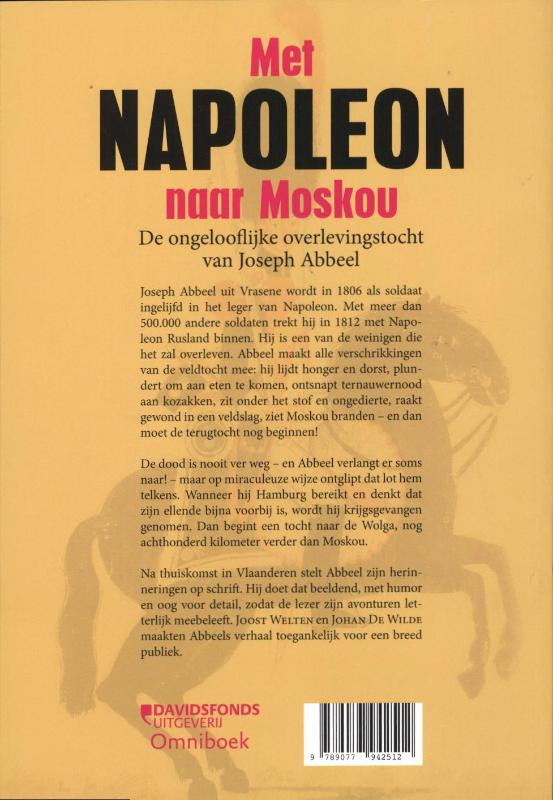 Achterkant van Met Napoleon naar Moskou