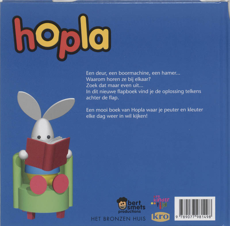 Achterkant van Hopla flapboek Nederland