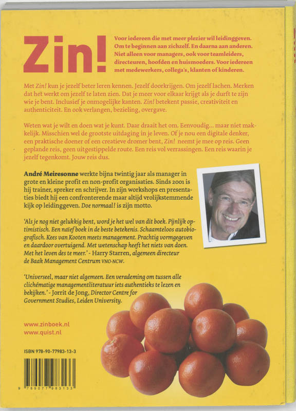 Achterkant van Zin!