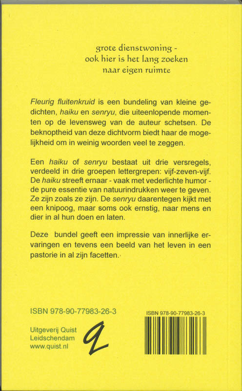 Achterkant van Fleurig Fluitenkruid