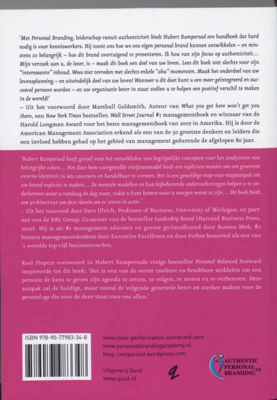 Achterkant van Personal branding