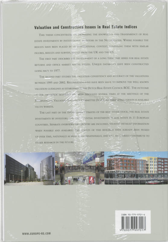 Achterkant van Valuation Issues in Real Estate Indices