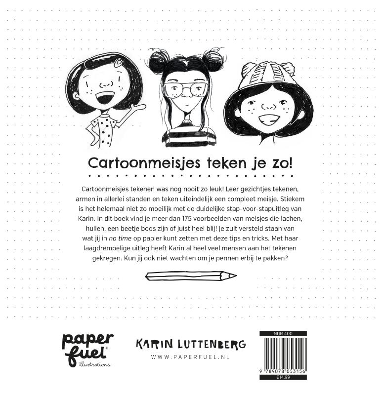 Achterkant van Cartoonmeisjes teken je zo!