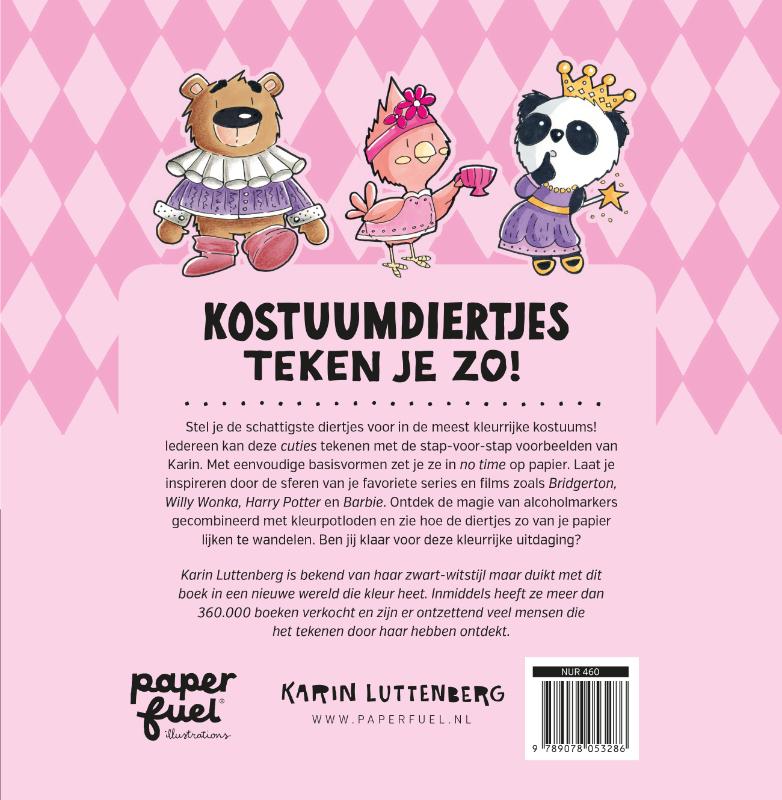 Achterkant van Kostuumdiertjes teken je zo!