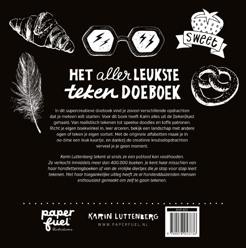 Achterkant van Het allerleukste teken-doeboek