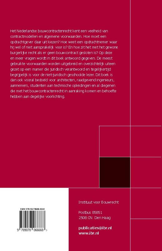 Achterkant van Praktijkboek contracteren in de bouw