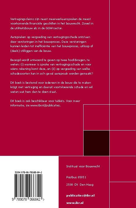 Achterkant van Praktijkboek vertragingsschade in de bouw