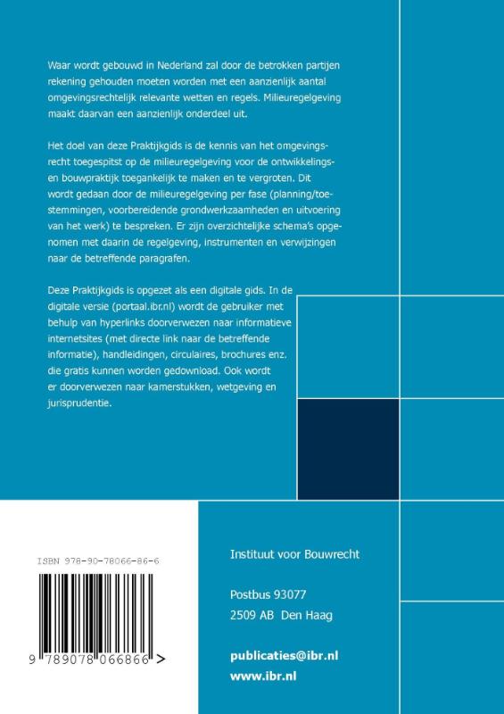 Achterkant van Praktijkgids milieuregelgeving in het bouwproces