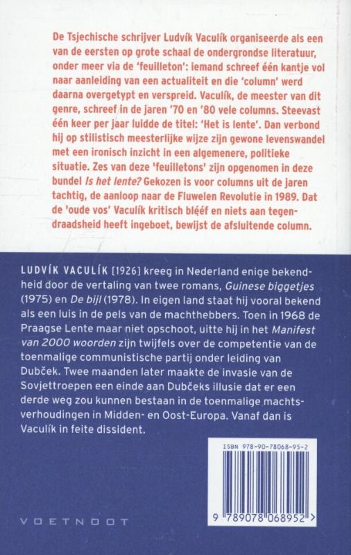Achterkant van Is het lente?