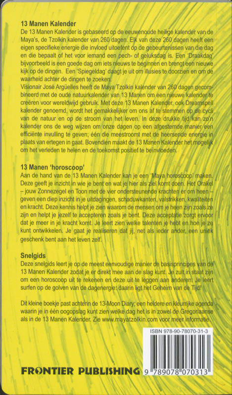 Achterkant van 13-Manen Snelgids van de natuurlijke tijd