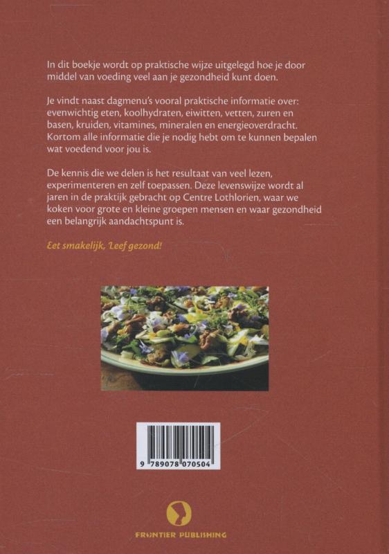 Achterkant van Eet smakelijk leef gezond!