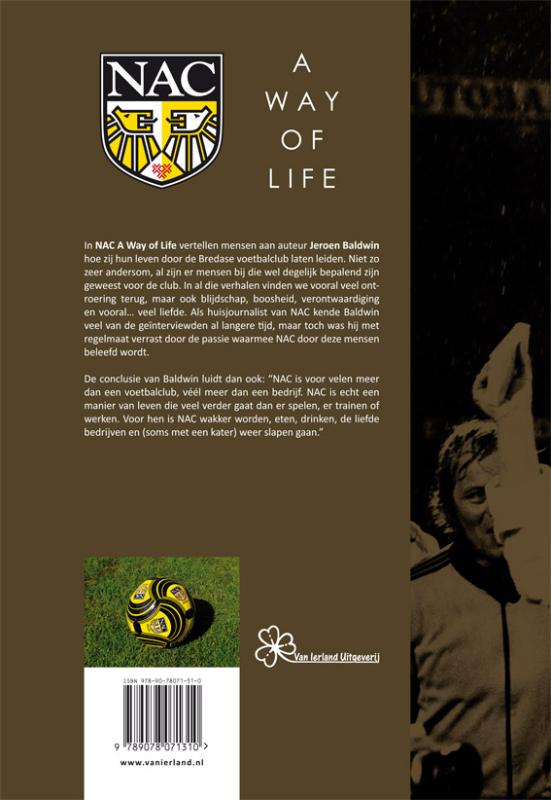 Achterkant van NAC a way of life