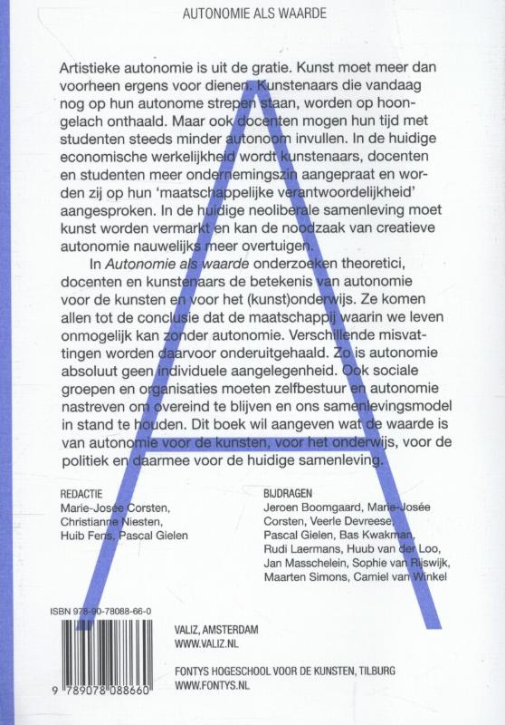 Achterkant van Autonomie als waarde