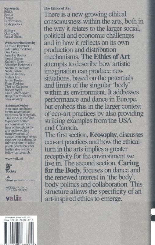 Achterkant van The ethics of art