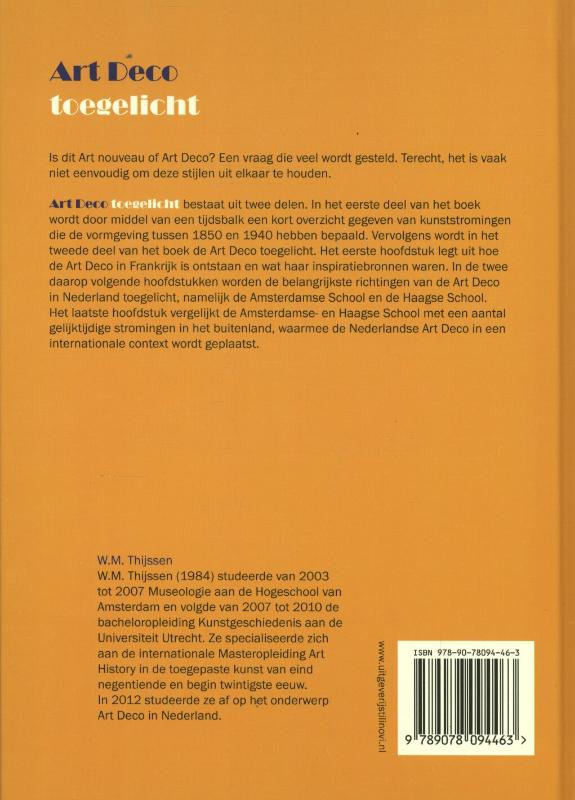 Achterkant van Art deco toegelicht