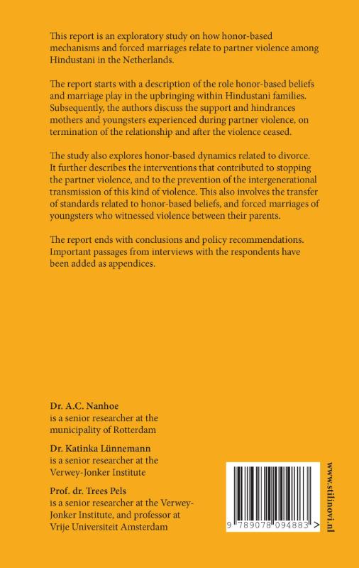 Achterkant van Honor and partner violence among Hindustani in the Netherlands