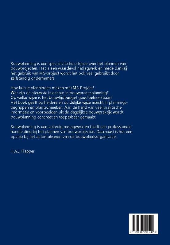 Achterkant van Bouwplanning