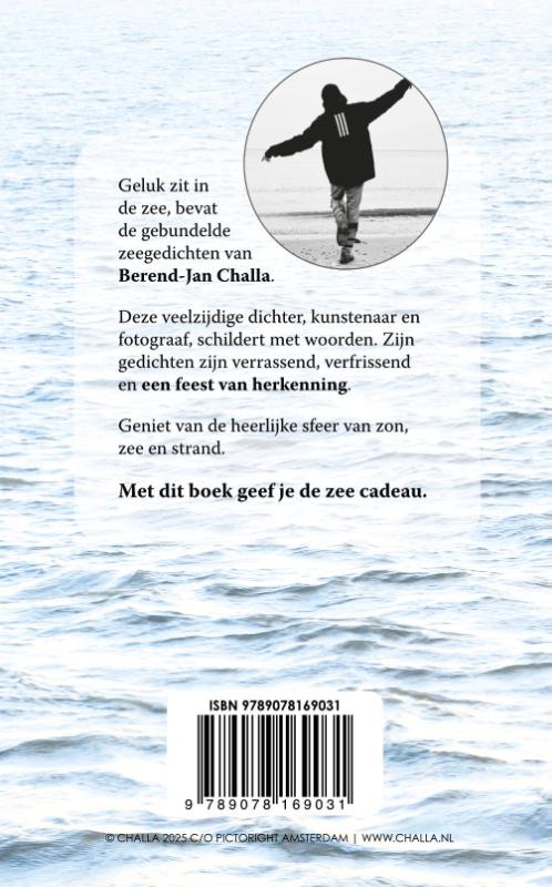 Achterkant van Geluk zit in de zee