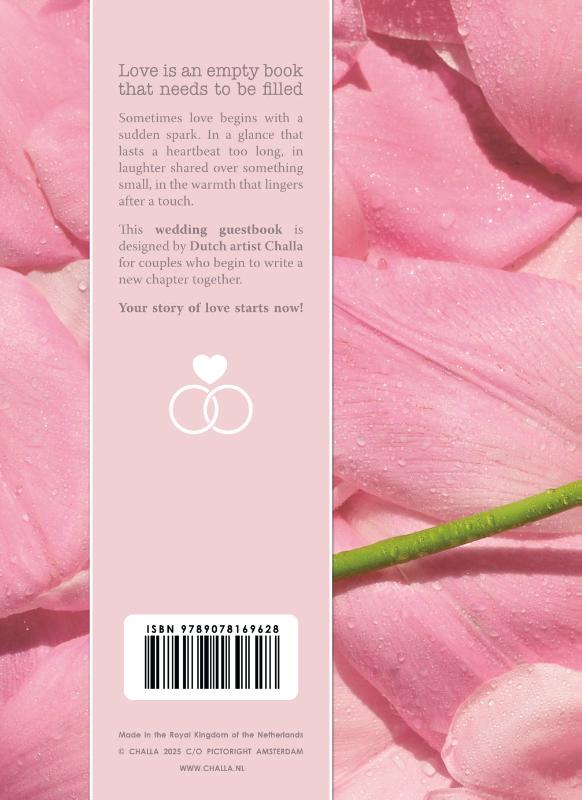 Achterkant van Gastenboek bruiloft LOVE luxe hardcover voor 250 gasten