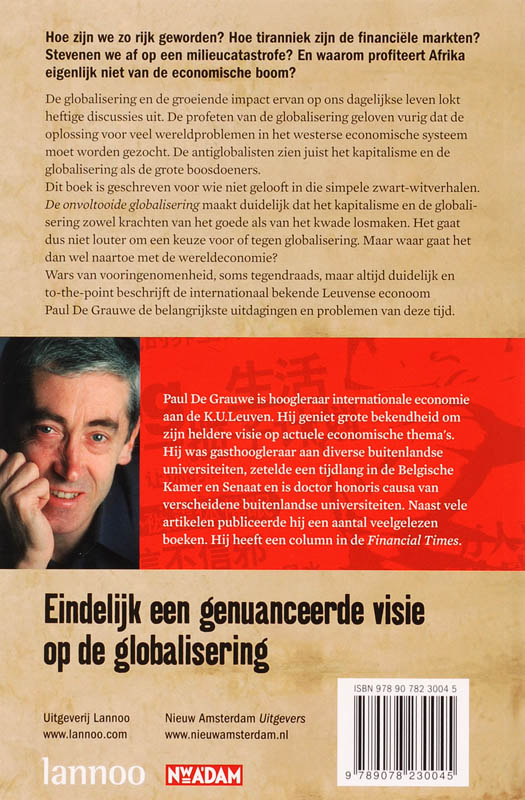 Achterkant van De onvoltooide globalisering