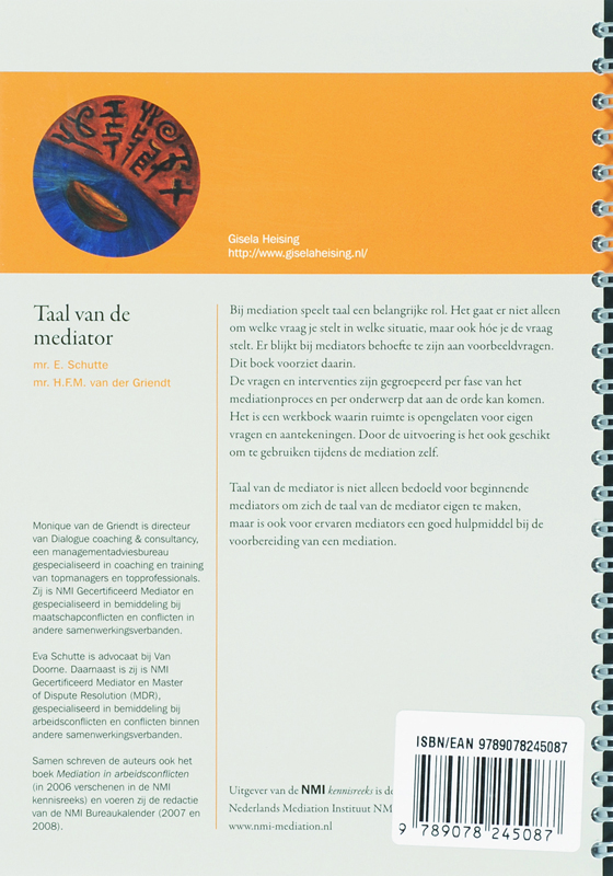 Achterkant van Taal van de mediator