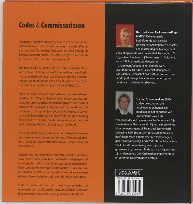 Achterkant van Codes & Commissarissen