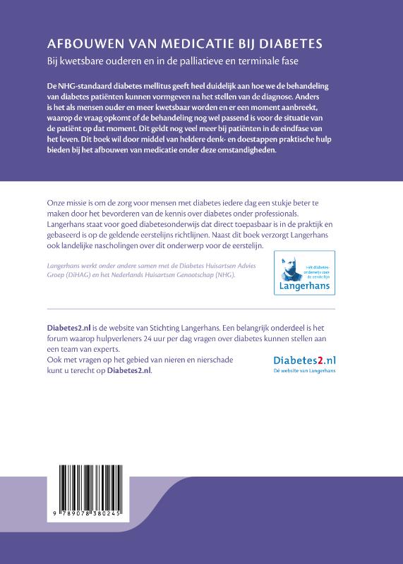 Achterkant van Afbouwen van medicatie bij diabetes