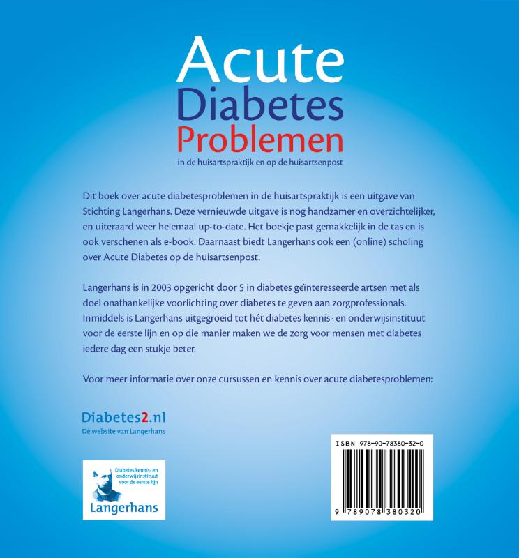Achterkant van Acute Diabetes problemen in de huisartspraktijk en op de huisartsenpost