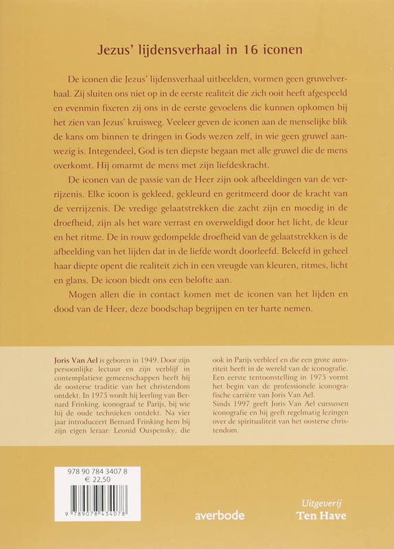 Achterkant van Jezus' passieverhaal in 16 iconen