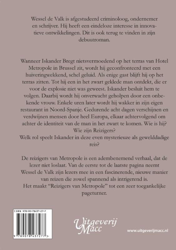 Achterkant van De reizigers van Metropole