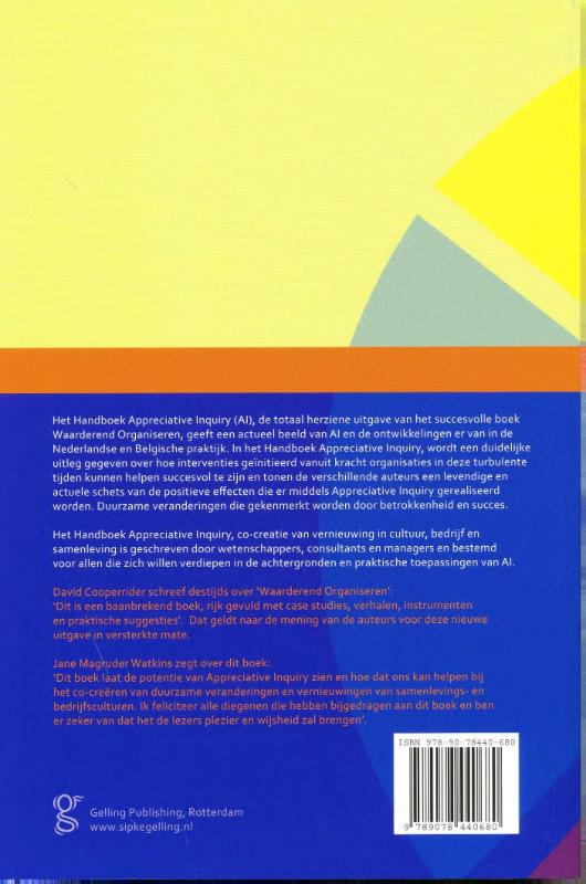 Achterkant van Handboek appreciative inquiry