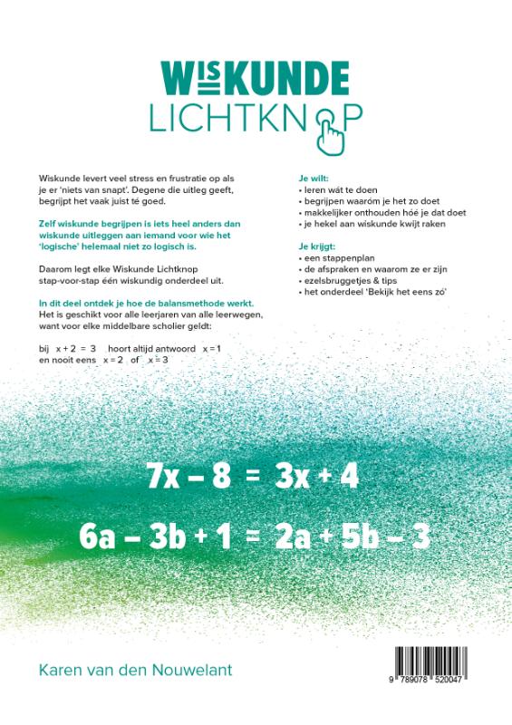 Achterkant van Wiskunde Lichtknop