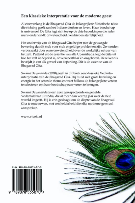 Achterkant van De essentie van de Bhagavad Gita