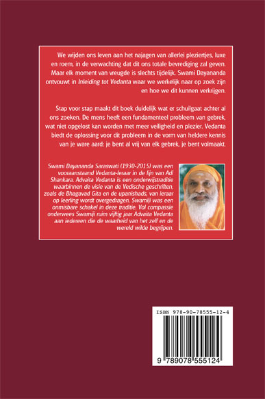Achterkant van Inleiding tot Vedanta