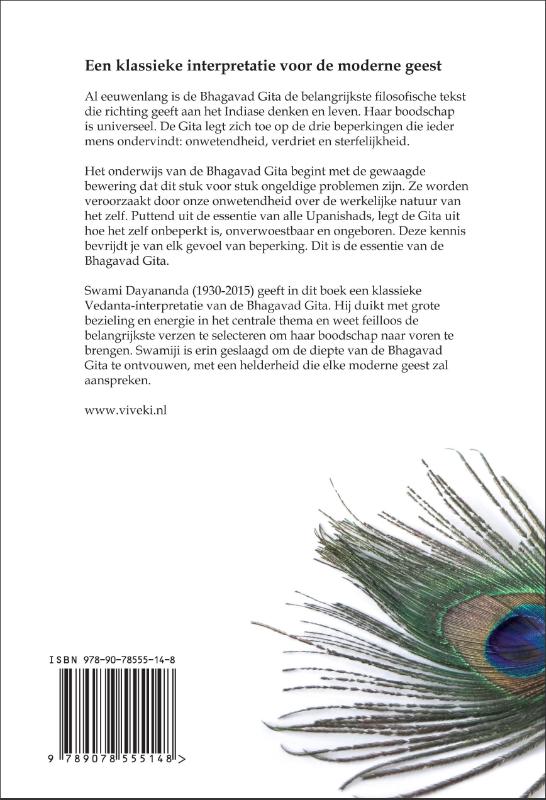 Achterkant van De essentie van de Bhagavad Gita