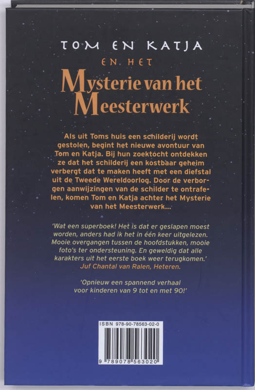 Achterkant van Tom en Katja en het Mysterie van het Meesterwerk