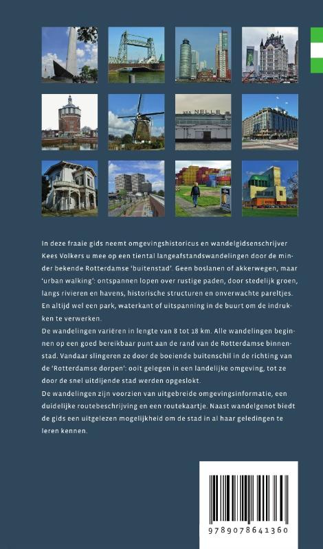 Achterkant van Wandelen buiten de binnenstad van Rotterdam