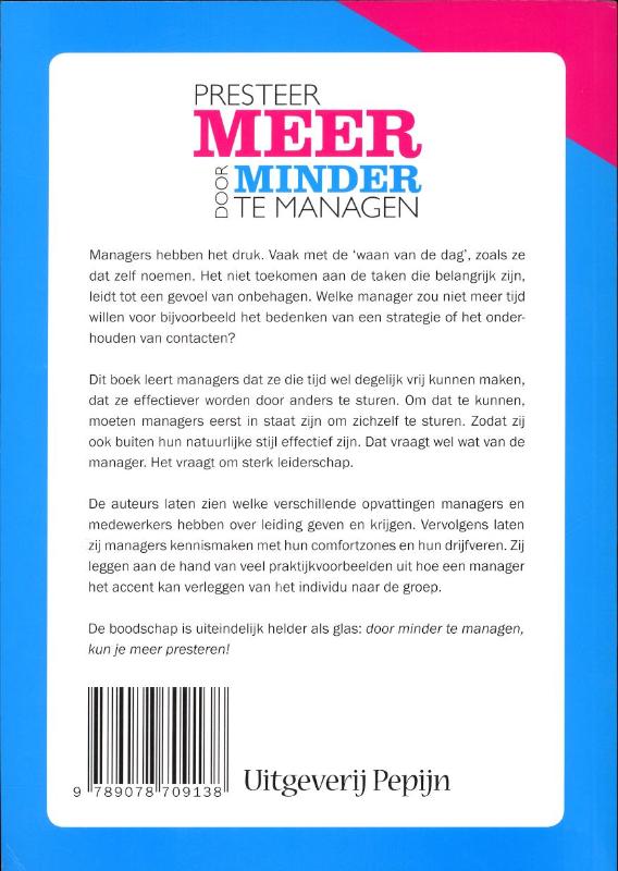 Achterkant van Presteer meer door minder te managen