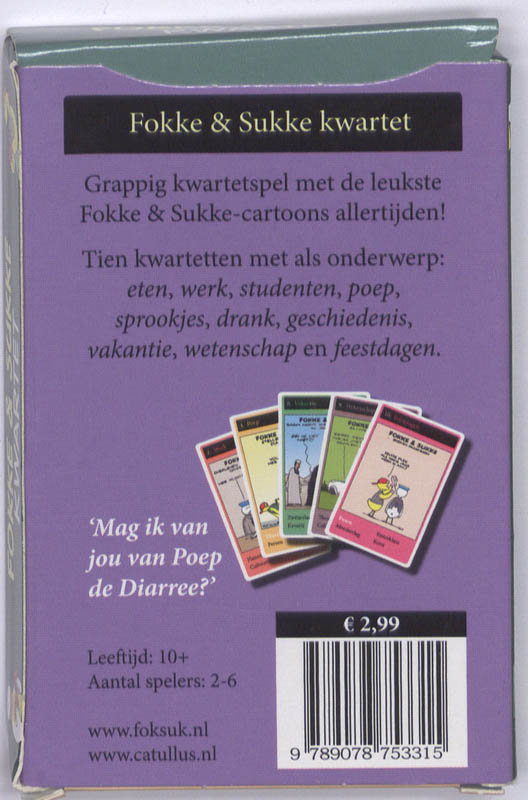 Achterkant van Fokke & Sukke kwartet