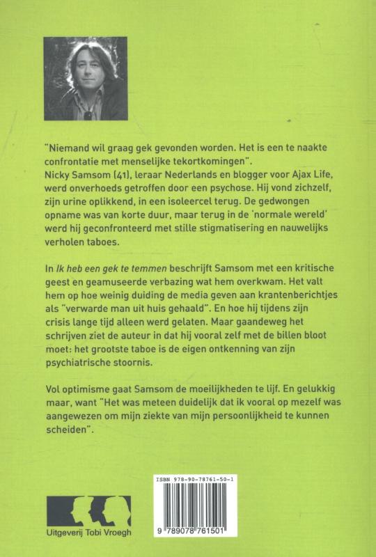 Achterkant van Ik heb een gek te temmen