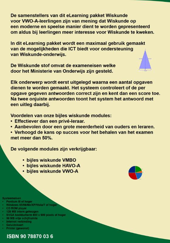 Achterkant van VWO-A