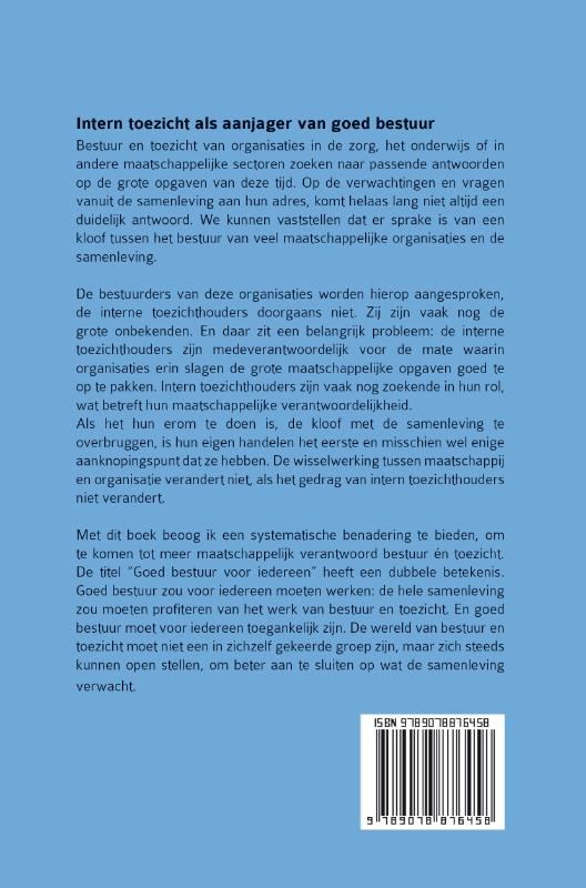 Achterkant van Goed bestuur voor iedereen