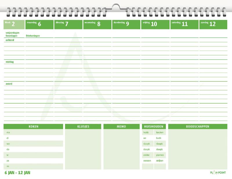 Achterkant van Homeplanner 2020