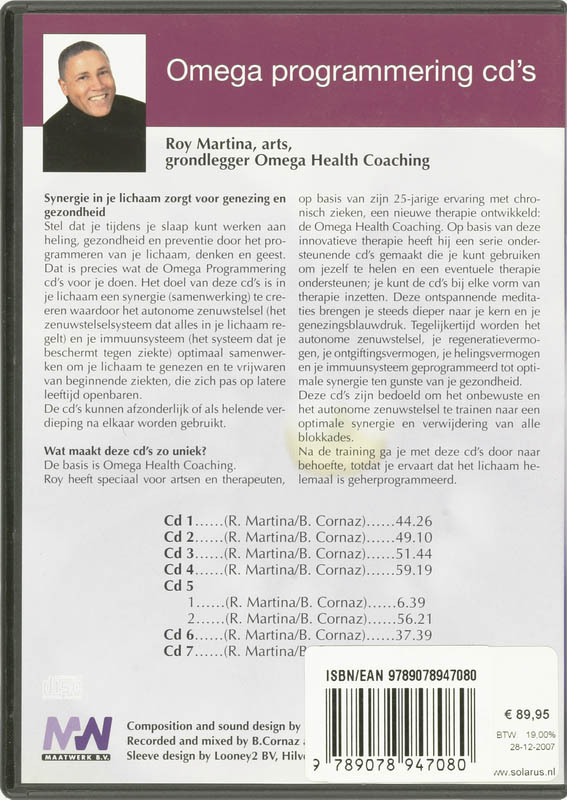 Achterkant van Omega Healing CD Box