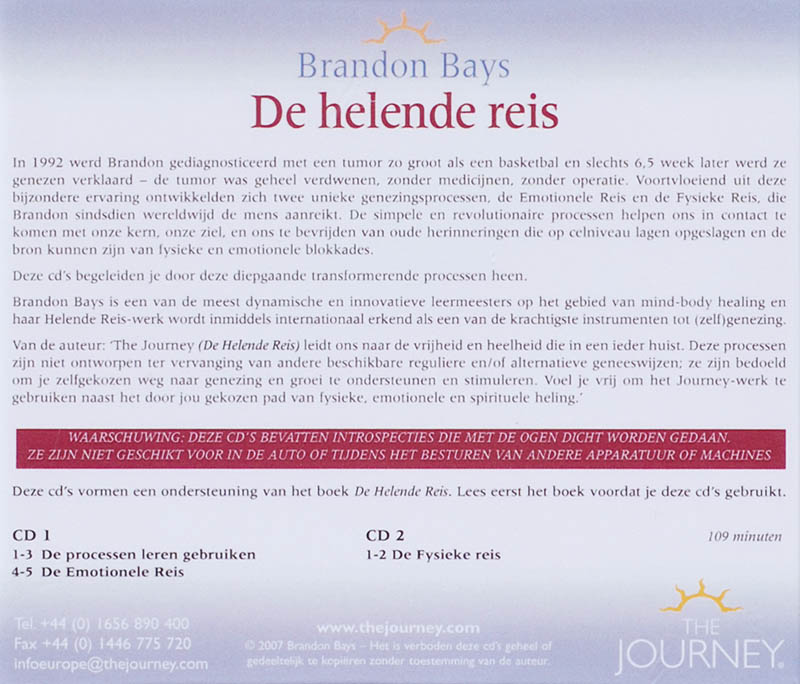 Achterkant van De Helende Reis 2CD's
