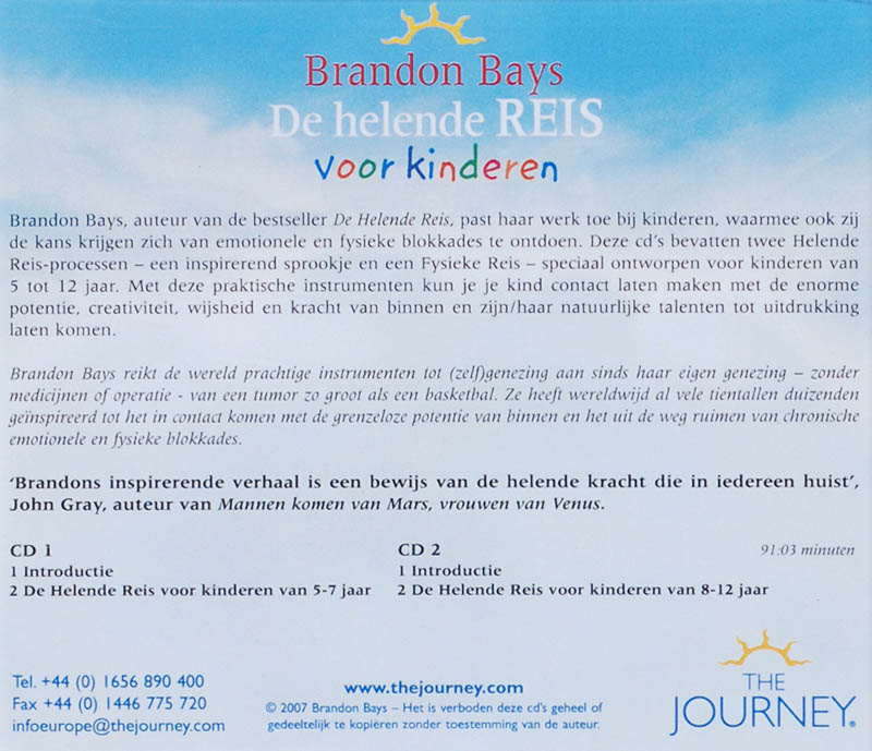 Achterkant van De Helende Reis voor Kinderen 2 CD's