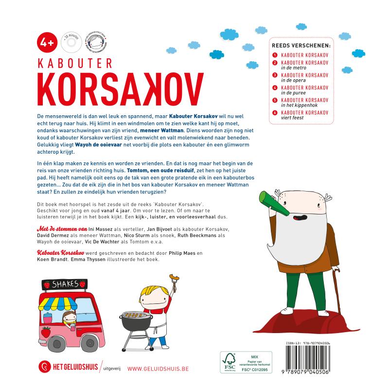Achterkant van Kabouter Korsakov viert feest